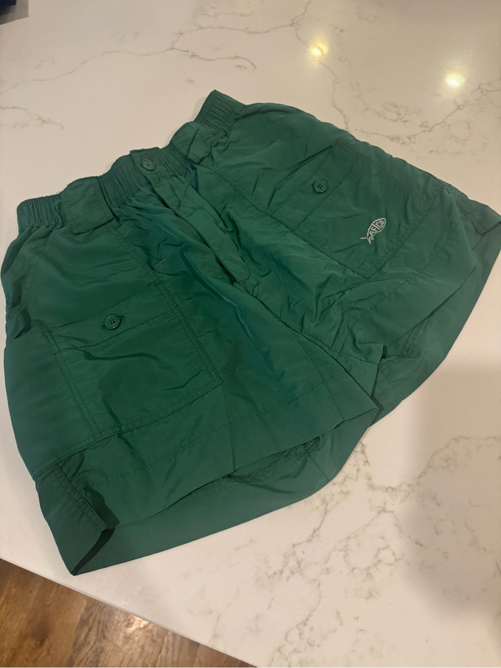 Men's Aftco Green Fishing Shorts - Performance Swim/Outdoor Shorts
